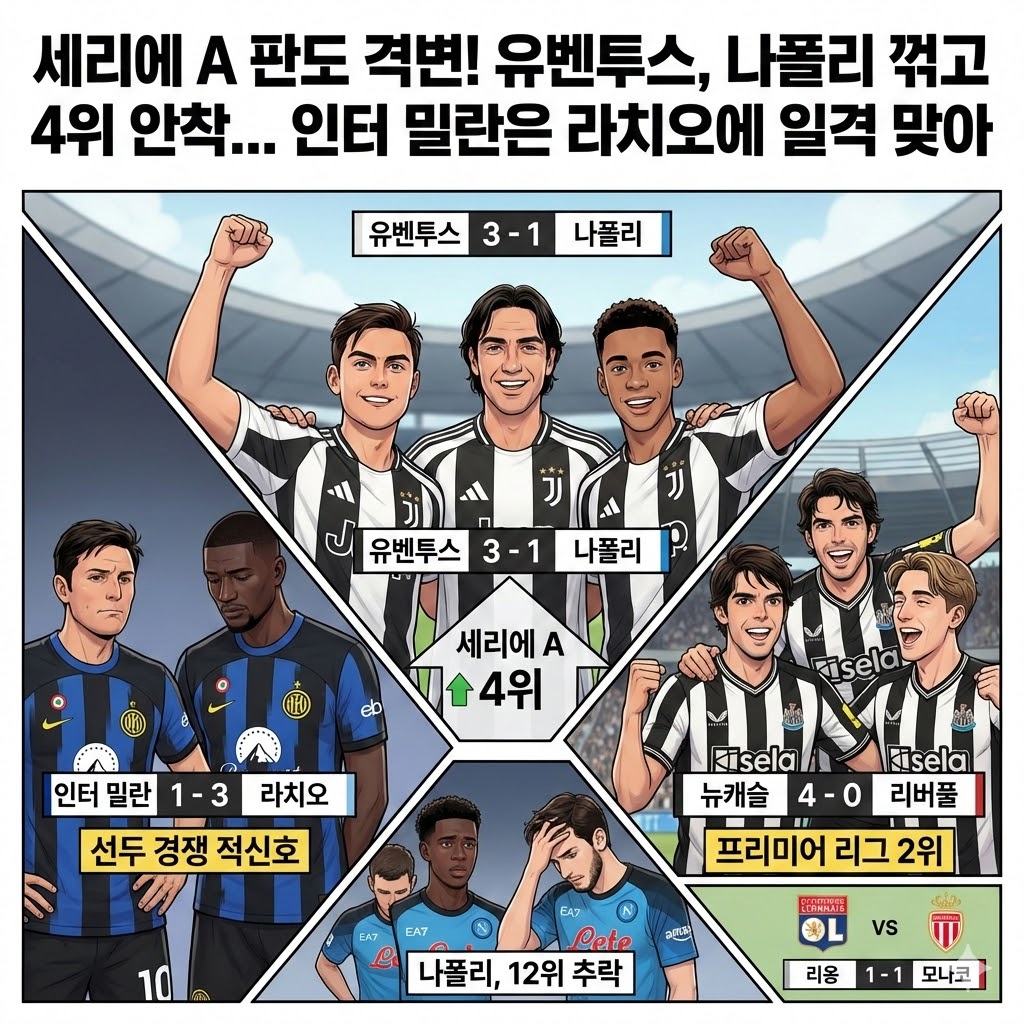 유벤투스, 나폴리 꺾고 리그 4위 안착인터 밀란, 나폴